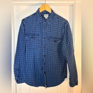 J.Crew Indigo Blue Windowpane Shirt Jacket Flannel – Men’s Medium
